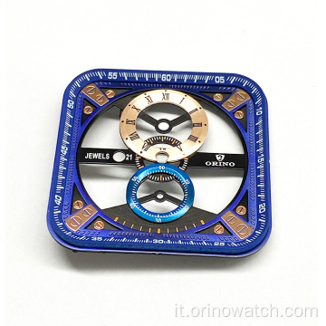 Accessori quadranti per orologi tourbillon scheletro quadrato